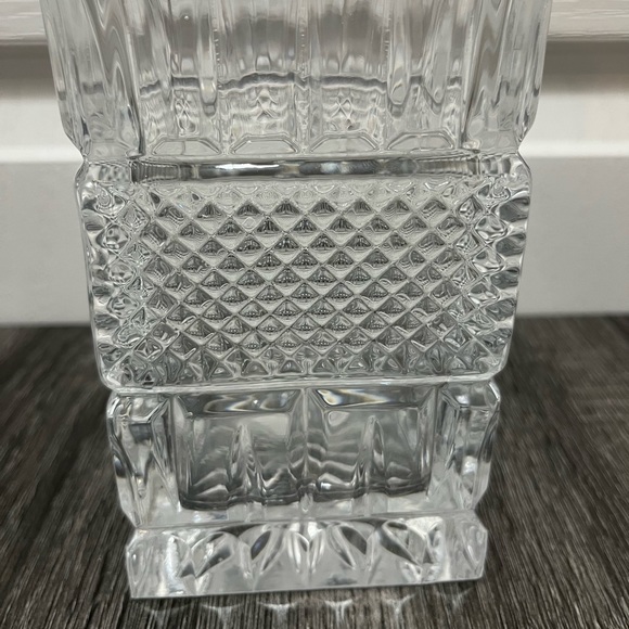 Vintage Bohemian Crystal Liquor Decanter Square Faceted Cut Glass - Picture 3 of 9